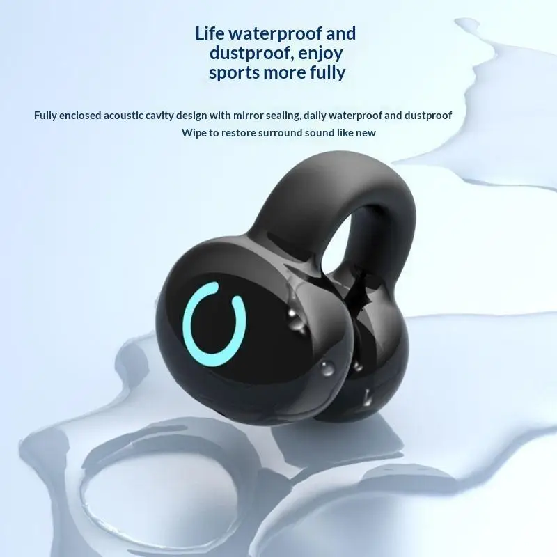 Wireless Bluetooth Bone Conduction Clip Earphone Single Ear Call Noise Reduction Headset for Food Delivery Workers