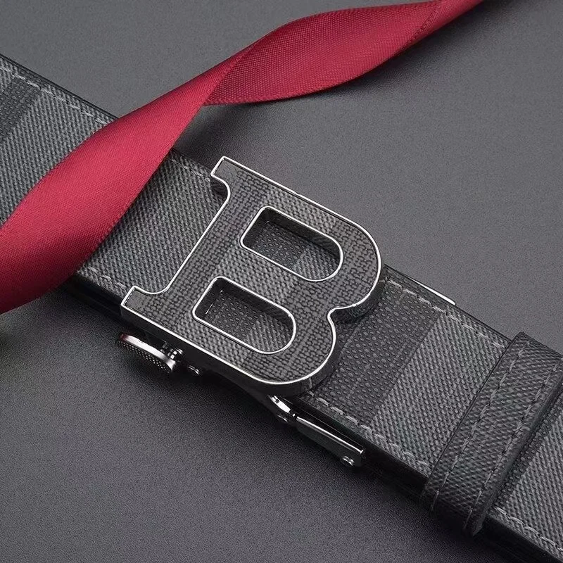Echter Ledergürtel für Herren, lässiger Stil, modisch, aus Rindsleder, mit automatischer Schnalle aus einer Metalllegierung, luxuriöse Marke, vielseitiger, trendiger Gürtel für Herren. – Detail 8