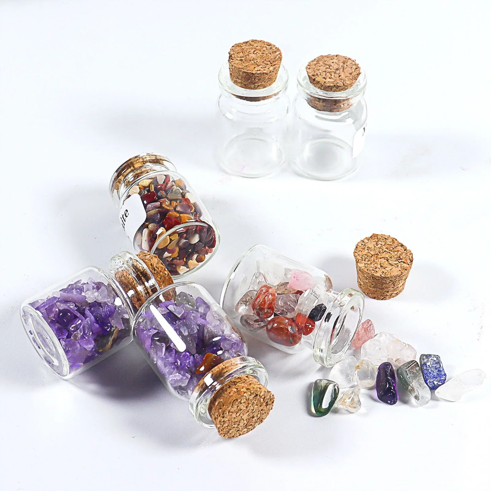 10/200x زجاجات زجاجية شفافة صغيرة مع سدادة الفلين واضح لتقوم بها بنفسك رسالة فارغة قارورة متمنيا جرة عيد الميلاد حفل زفاف الديكور #5