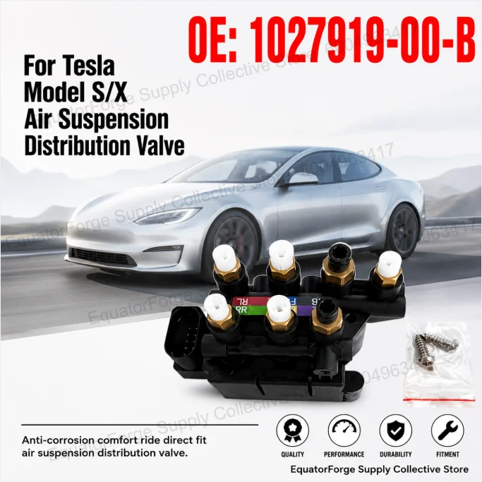 Anti-corrosion Comfort Ride Direct Fit High Stability Air Suspension Distribution Valve for Tesla Model S/X - OE 1027919-00-B
