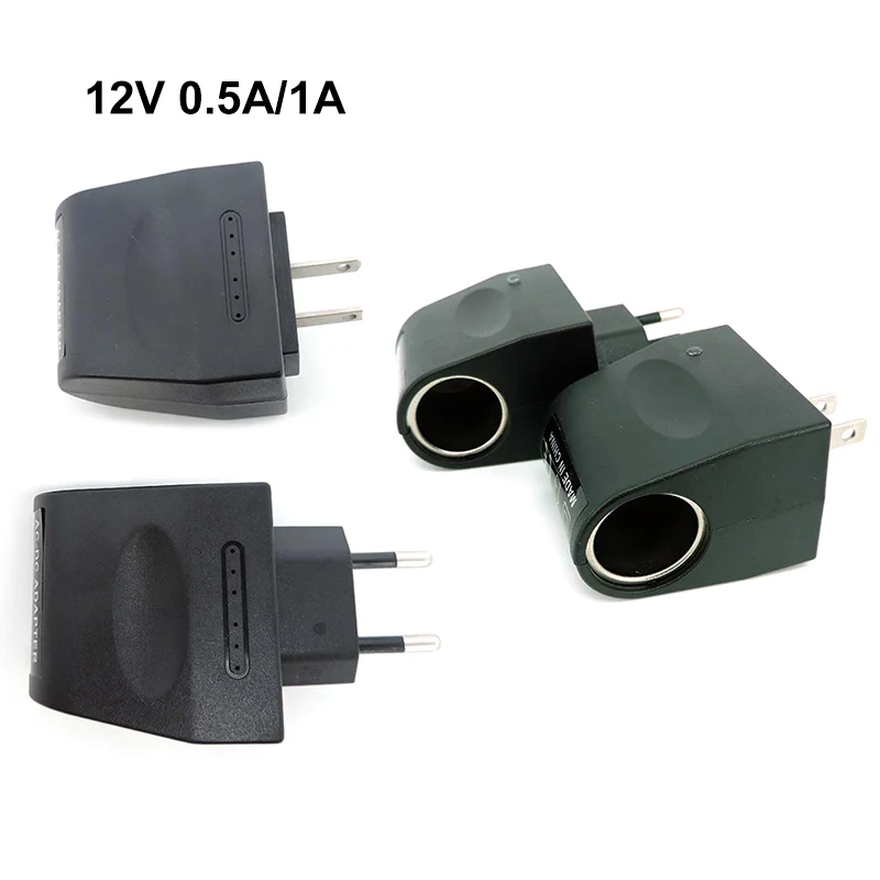 AC 110V 220V to 12V DC Car Charger Adapter Cigarette Lighter power supply Socket 500ma 1A wall charger Converter Automobile p