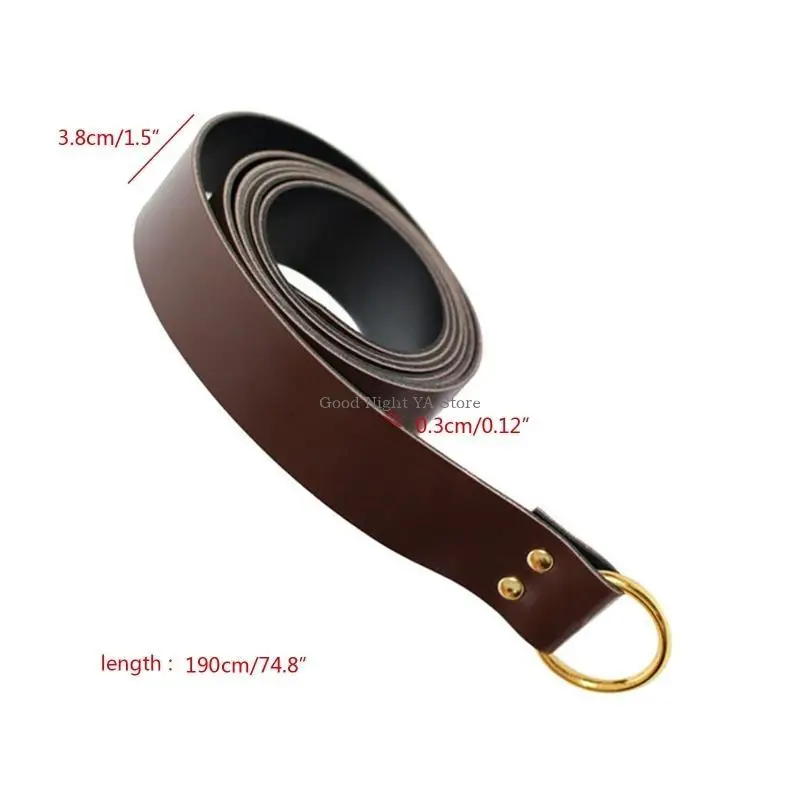 حزام القرون الوسطى Vegvisir عصر النهضة فارس أبازيم حزام بولي Leather جلد O حلقة حزام جلد ريترو حزام للرجال