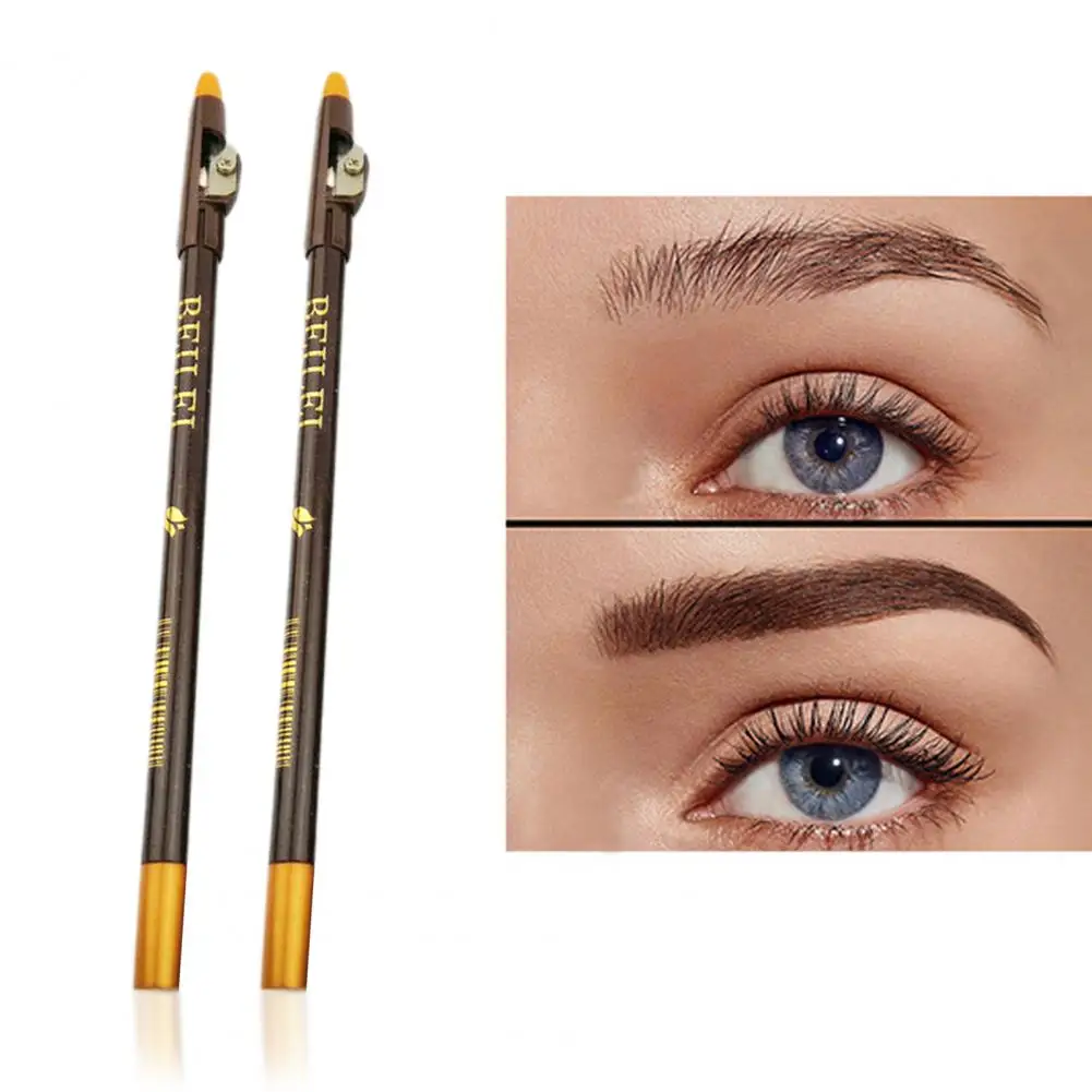 Durable  Brow Pencil Multifunctional Coffee Color Eyebrow Liner Three-dimensional with Knife Eyebrow Pen for Home