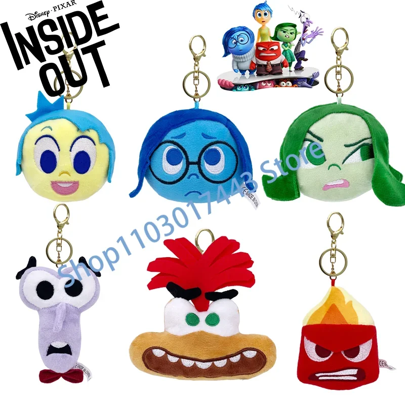 

Disney Inside Out 2 Plush Toy Keychain Joy Anxiety Disgust Fear Anger Sadness Pendant Doll Toys Movies TV Stuffed Animals Plush