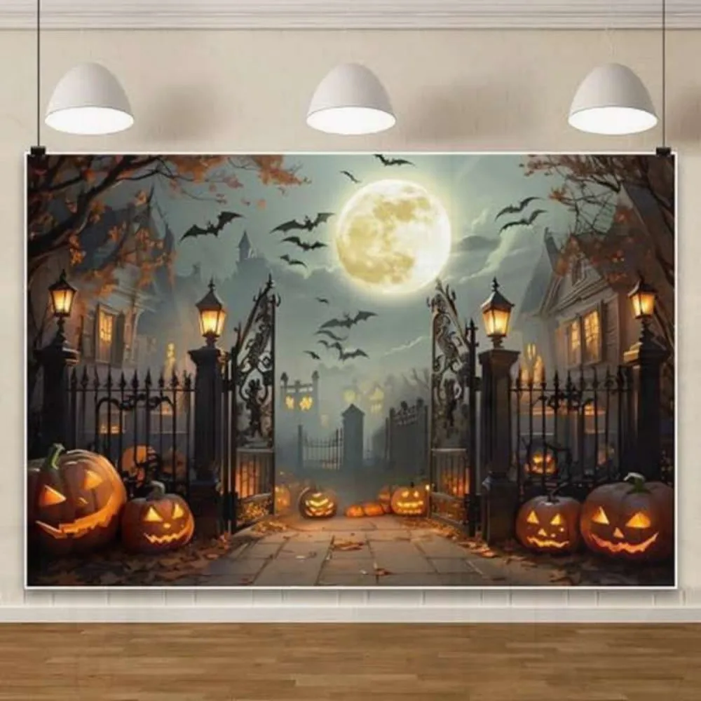 مجموعة موضوع رعب لخلفية الهالوين من VIKAMA مثالية لديكورات الحفلات وخلفيات استوديو التصوير الفوتوغرافي #6