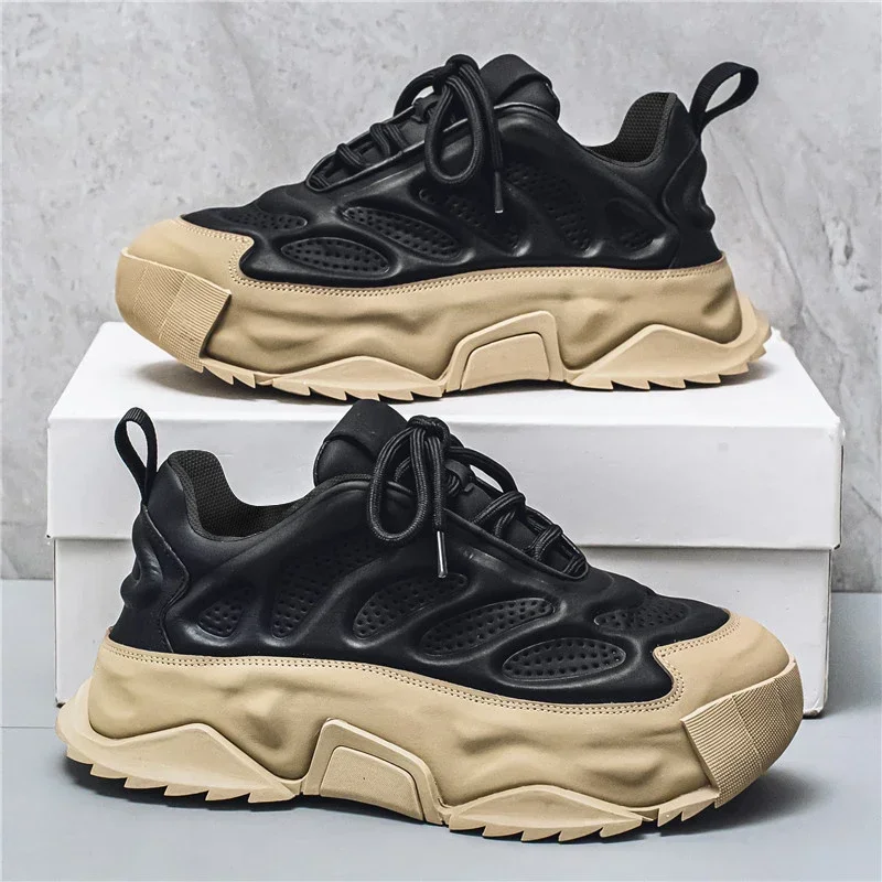 

2025 Мужские кроссовки на платформе, уличная обувь, повседневная теннисная мода, бег, спорт, пеший туризм, дизайнерские роскошные кожаные лоферы для скейтборда