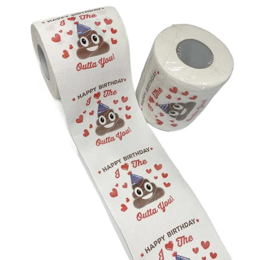 Printed Funny Birthday Rolls Creative Outta you 3 Layers Toilet Paper Novelty Sudoku Prank Roll Paper