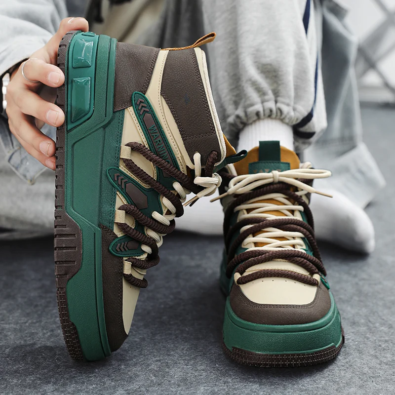 New Winter Shoe Anti Slip Breathable for Men Casual Men Ankle Boots Fashion Comfortable Tooling Boots Lace-up Mens Shoe Sneakers