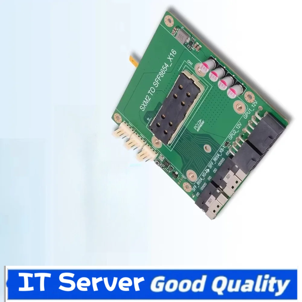 SXM2 To SFF-8654 Adapter Riser Card Board for Nvidia P100 V100 GPU Graphics Card Server Automatic Fan Control Management Cooler