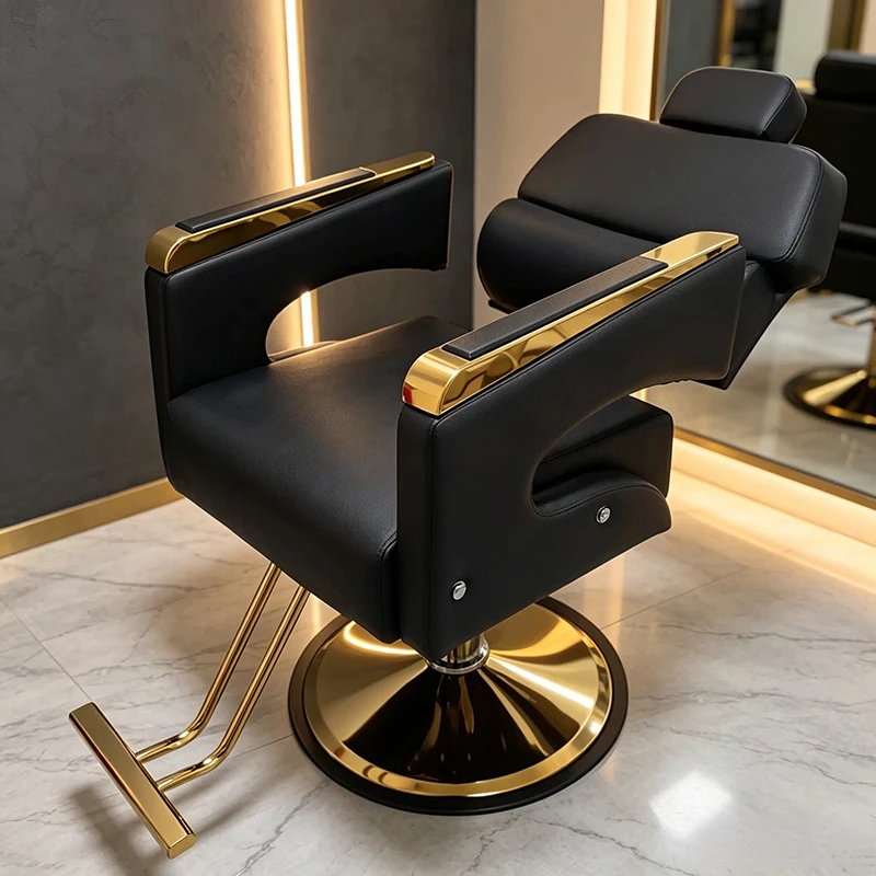 Rolling Large Capacity Barber Chair Hydraulic Vintage Salon Chair Contemporary Sturdy Poltrona Barbiere Barbershop Furniture