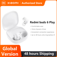 Global Version Xiaomi Redmi buds 6 Play 10mm Dynamic Driver AI noise cancellation for calls Bluetooth 5.4 TWS Earphone Earbuds