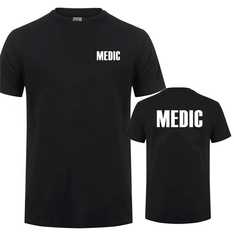 

2025 New Summer Medic Letter Printed Pure Cotton Round-neck Men's T-shirt Casual, Loose and Comfortable Streetwear Fahion