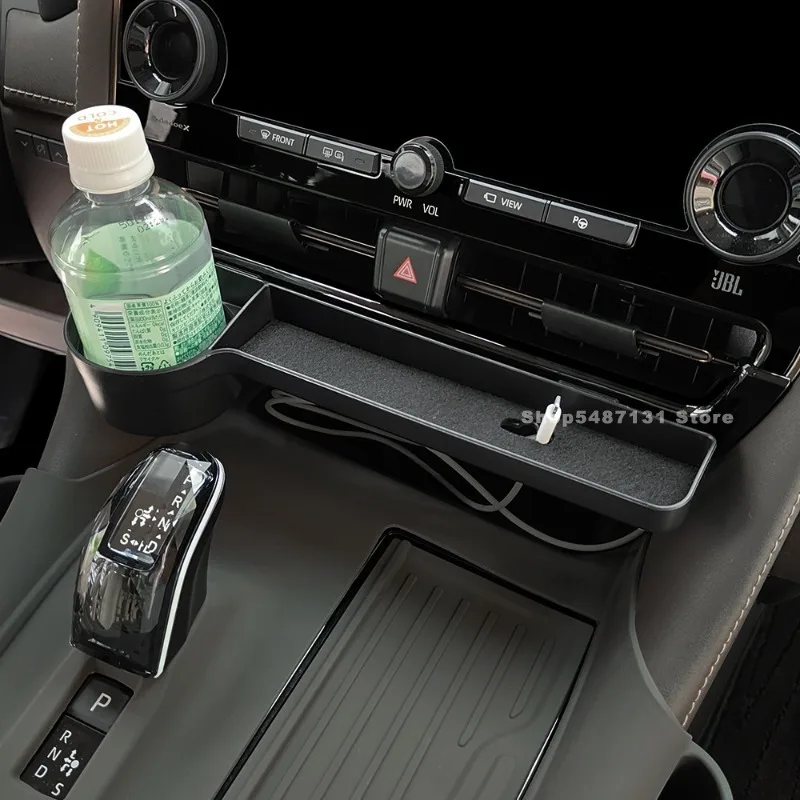 Car Center Air Vent Tray and Water Cup Holder for ALPHARD VELLFIRE 40 Interior Accessories 2023 2024 2025