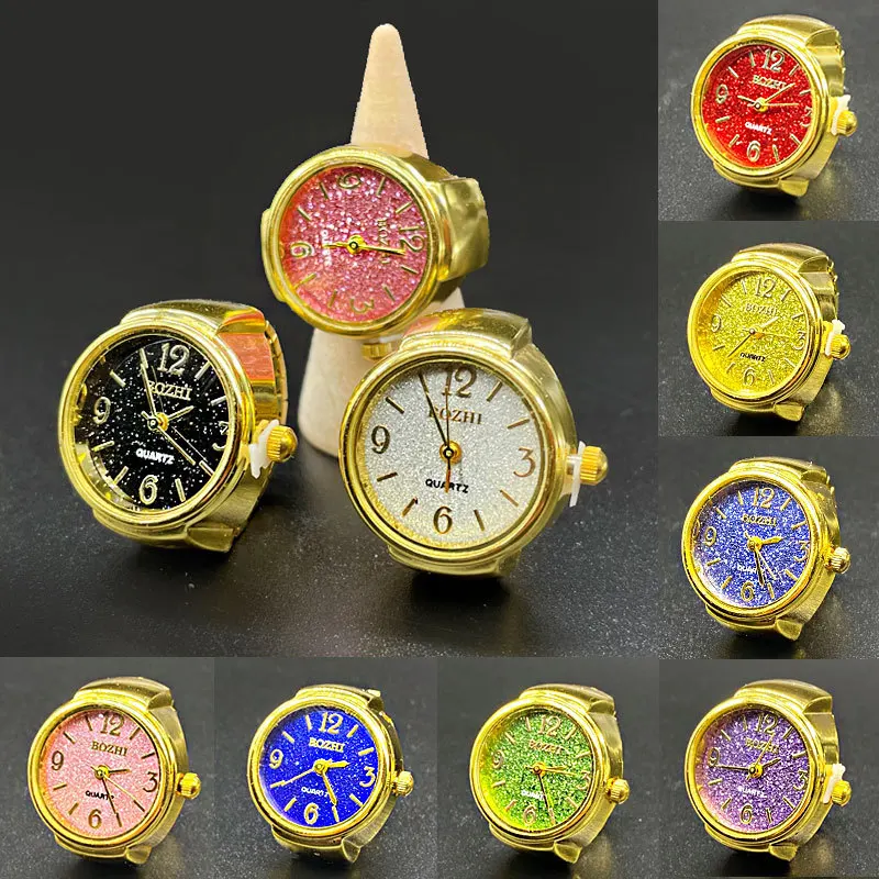 Luxury Finger Quartz Watch Mini Small Elastic Band  Alloy Watches Female Rings Jewelry Clock Men Women Classic Quartz Watch Ring