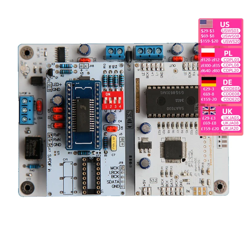 Nvarcher TDA1540 Drive Module Support I2S 256fs 384fs Input Adopt CS8412CS-SOP For CDM2 CDM4