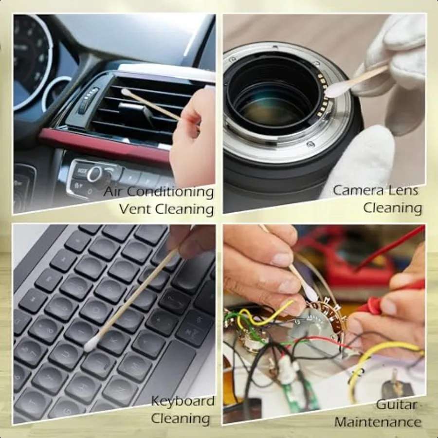 Coton-tige de 6 pouces de Long avec manche en bois, 400 pièces, pointes Q longues très absorbantes pour le maquillage et les soins des animaux de compagnie, nettoyage des pistolets non pelucheux S