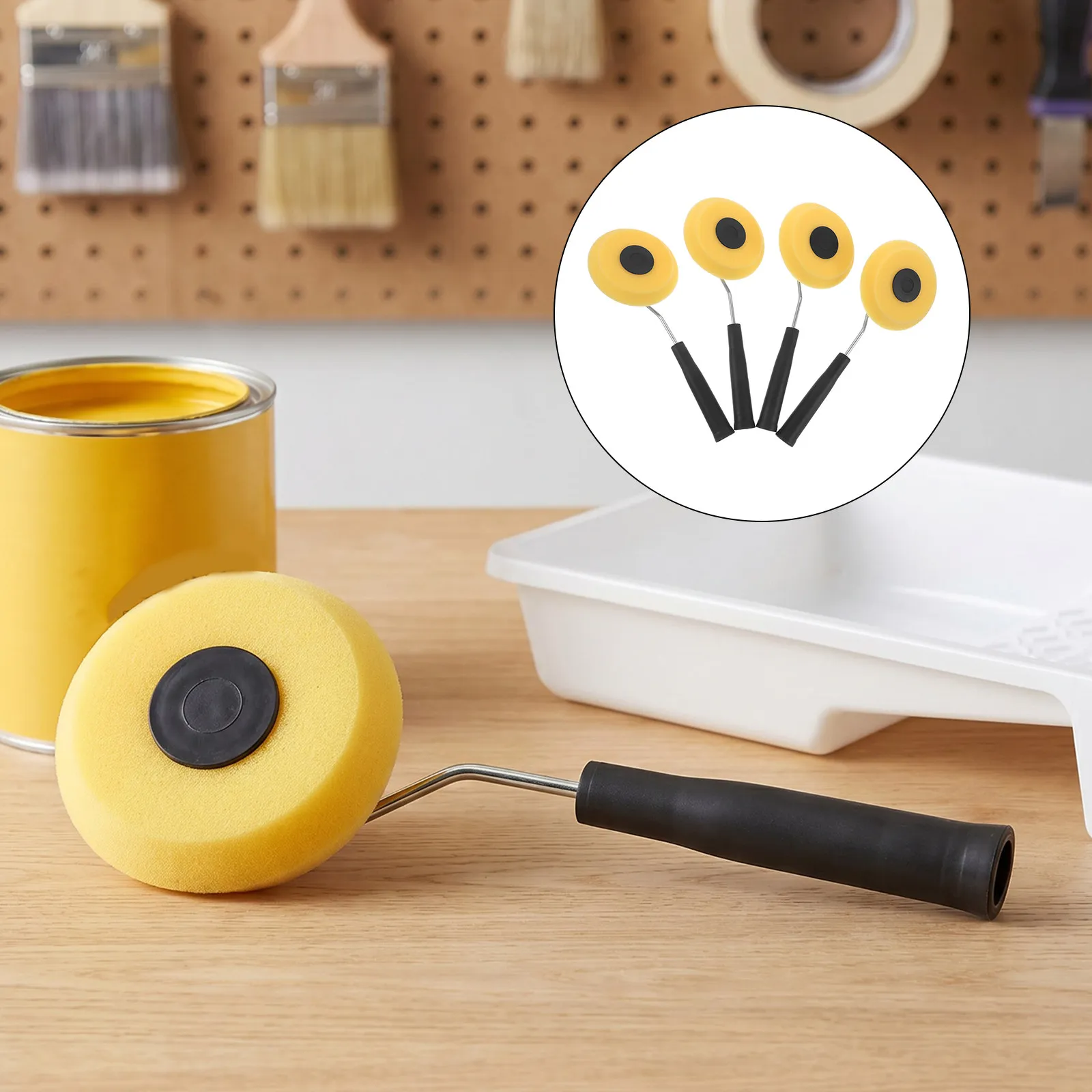 4Pcs Corner Paint Roller High Density Sponge Drywall Corner Roller Tool Paint Edger for Home Office Wall Painting Decorating