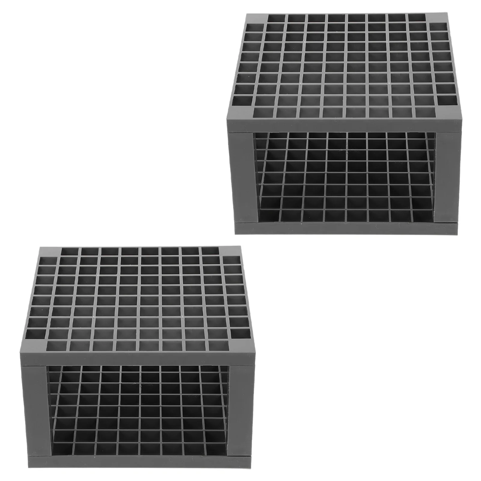 

2pcs Pen Holder Square Paintbrush Stand 96 Holes Large Capacity Desktop Organizer Gray Color Detachable Travel Craft Tools