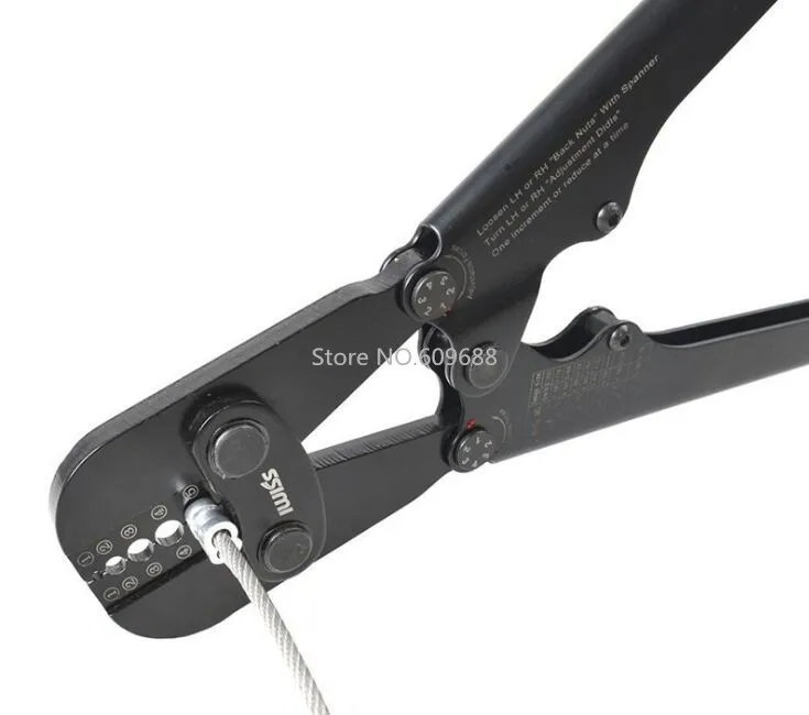 IWISS 24 Inci Rak 3/16 1/16 Tali Kawat Tembaga Oval Kawat Baja Tahan Karat Konektor Bersama Lengan Aluminium Tang Crimping