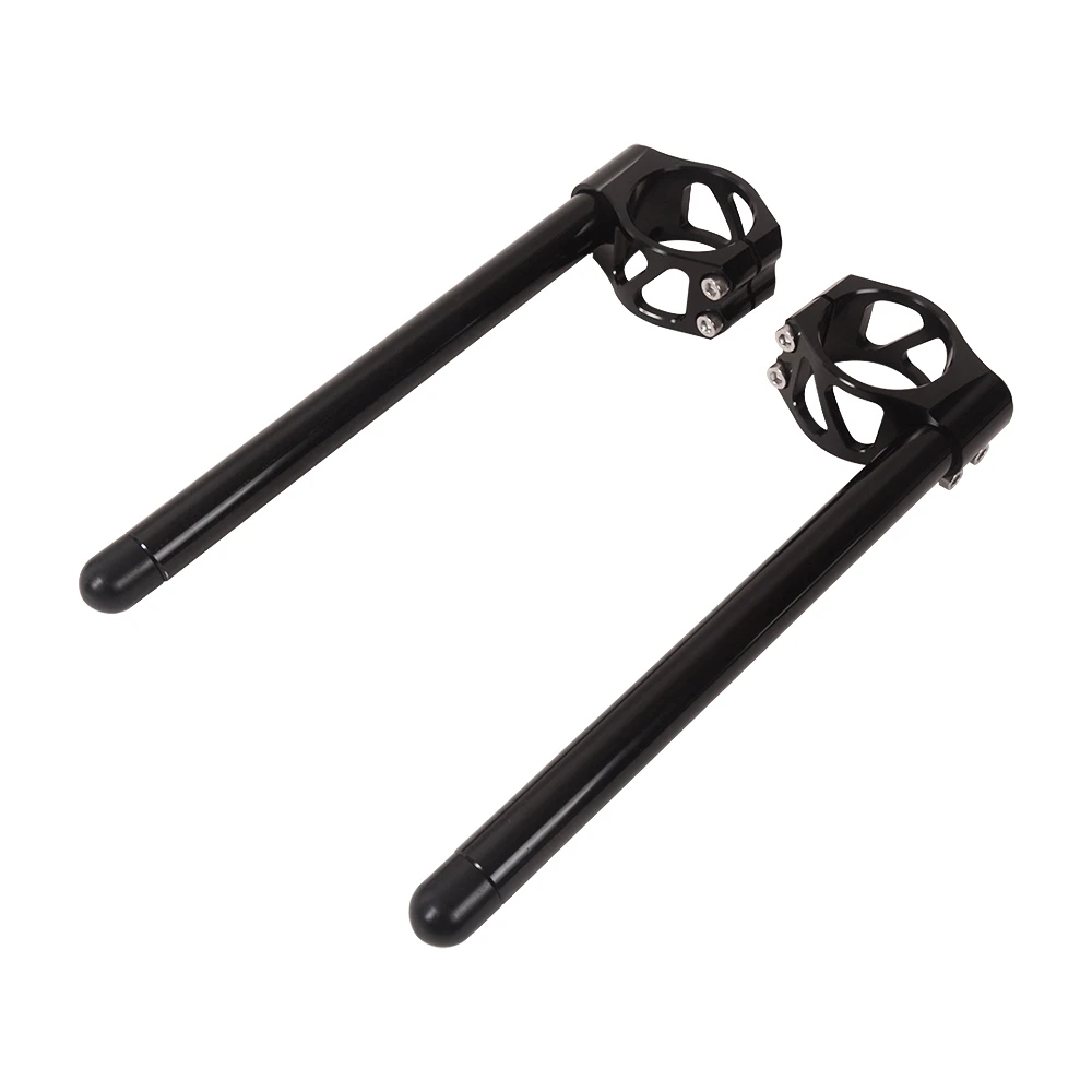 50MM Clip on Bars Motorcycle handlebars Clip-Ons Cafe Racer High quality Clamp Fork Black Cut-out design