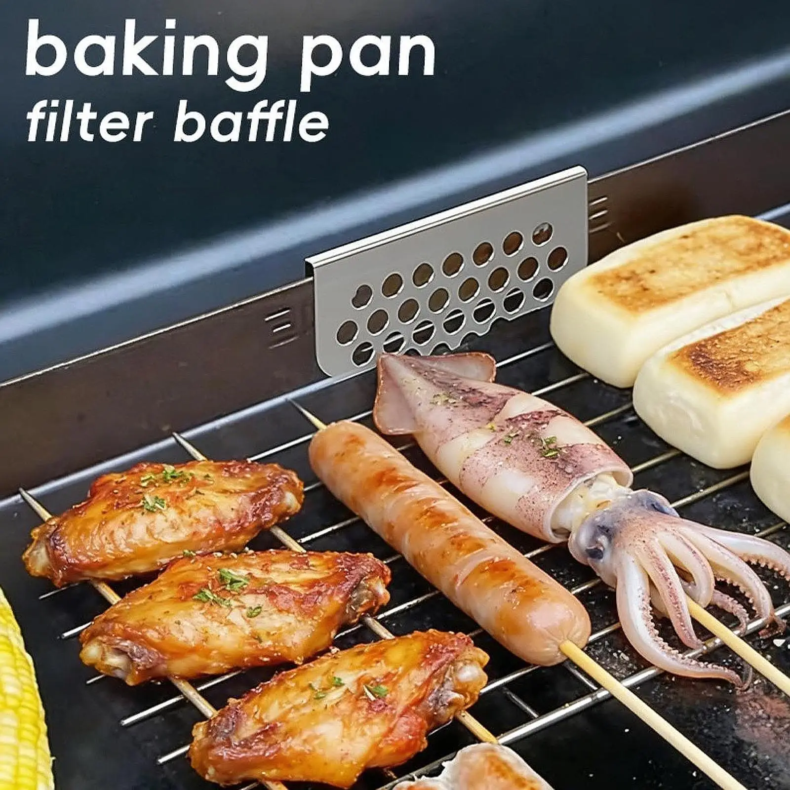 Reusable Griddle Grease Gate Easy Clean Mesh Blocker Grill Equipment Barbecue Utensil Kit for 28inch 36inch Griddles - view 6