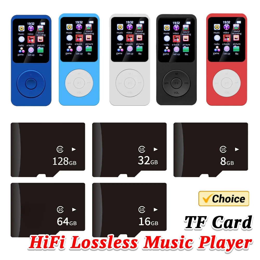 

MP3 Player Type-C HiFi Lossless Music Player Bluetooth-Compatible5.0 Student Walkman Support FM Radio E-Book Recording for Kids