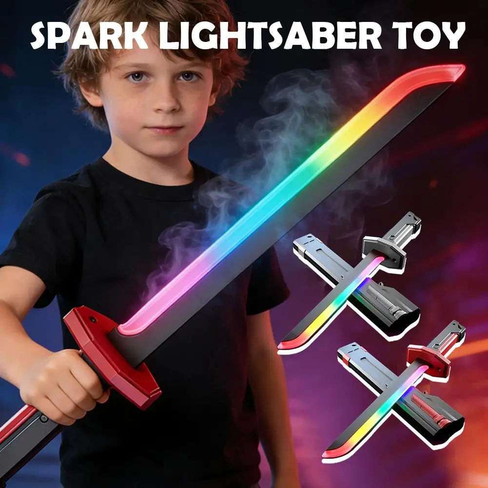 

Children's Galaxy Light Sword Toy with Spray Mist Color Changing LED Lights Battle Sound Effects Cool Birthday Gift for Boys Kid
