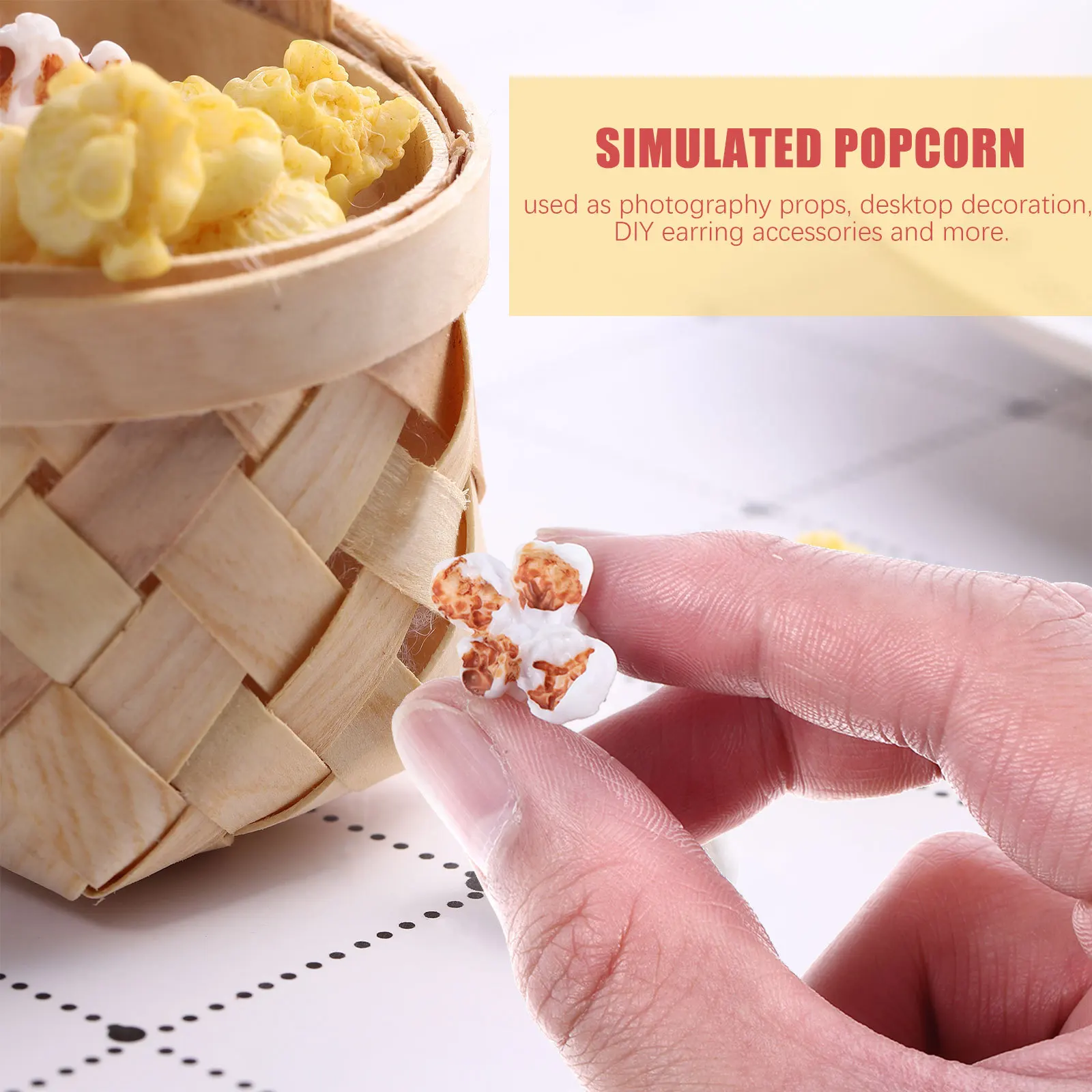 10Pcs Resin Popcorn Accessory Lifelike Colorful Party Decoration DIY Earring Ornament Photography Prop Festive Event Markers