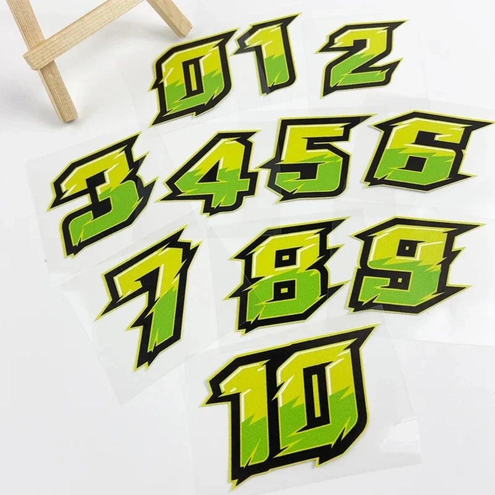 Green racing number decorative motorcycle sticker, waterproof, decorative, motorcycle fuel tank, windshield, helmet, scooter