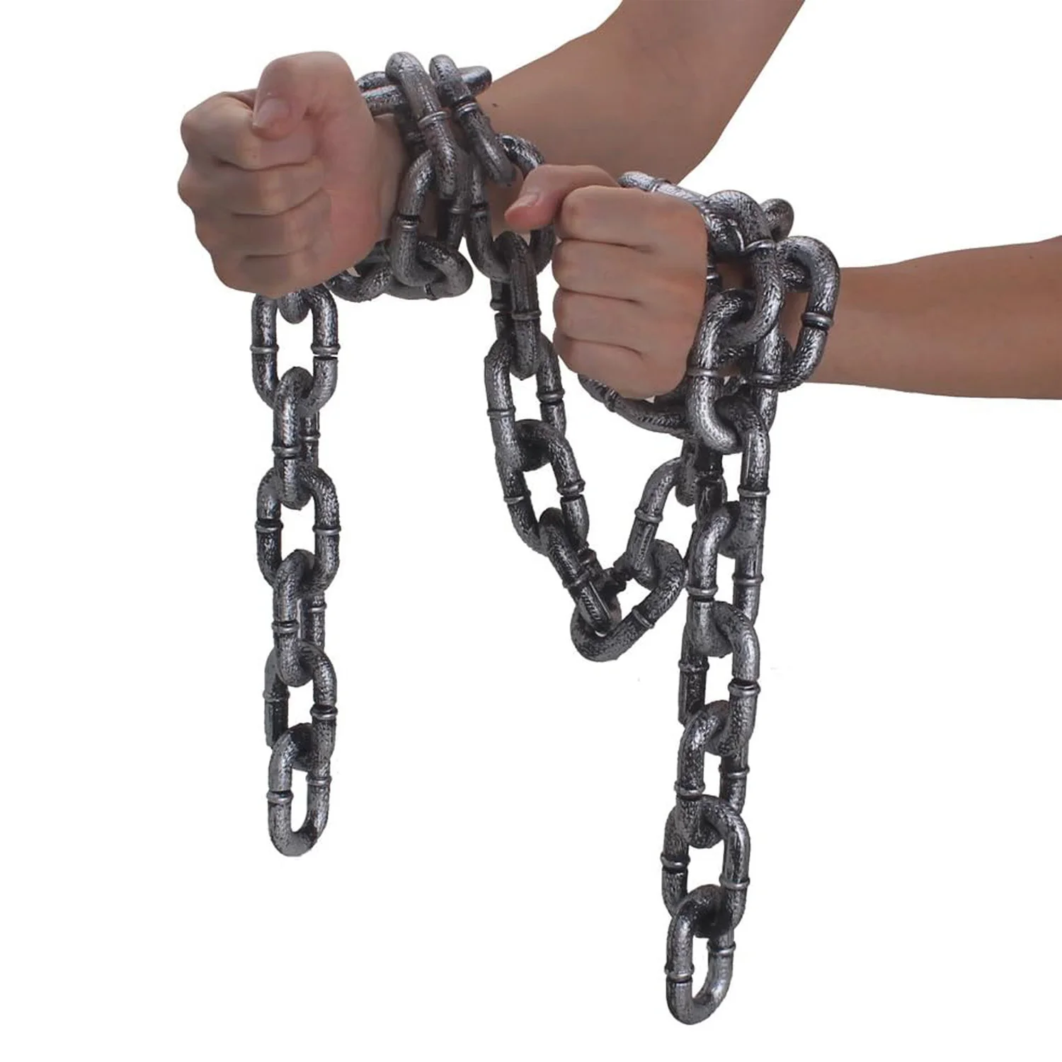 1.8M Halloween Chain Plastic Prison Chain Large Link Chain Decoration for Cosplay Party Performance Stage Prop Costume Accessory