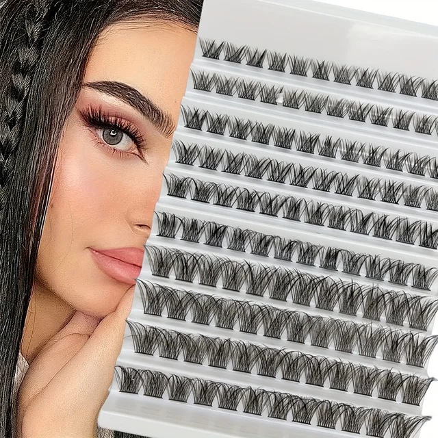10 rzędów pojedynczy klastr puszyste rzęsy naturalny wygląd przedłużanie rzęs 8-16 MM mieszana długość D Curl pojedyncze wiązki rzęs 40D