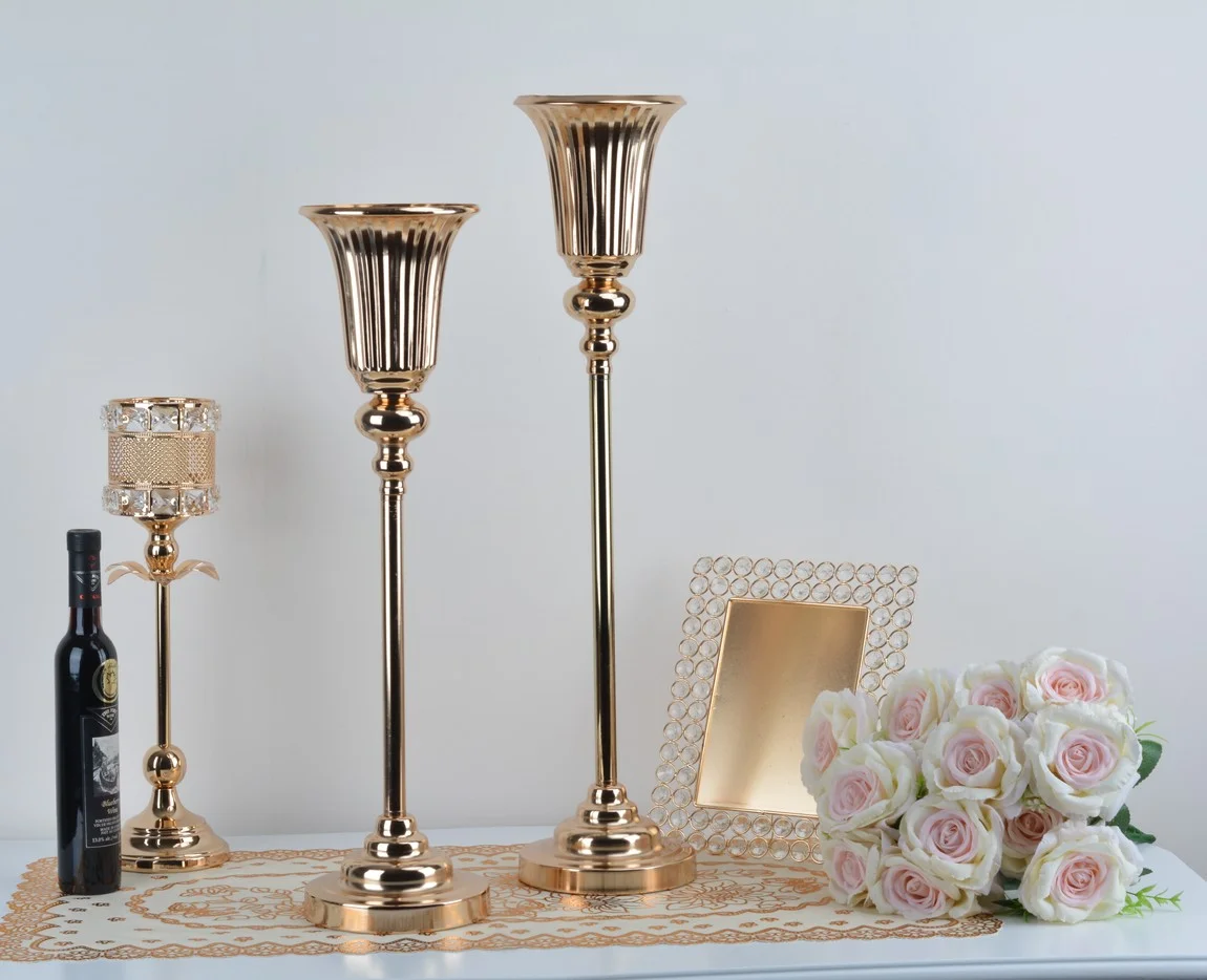 

10 PCS Gold Silver Wedding Table Centerpieces Prop Flower Bouquet Stand Floral Utensils Home Hotel Partition Vase Ornaments