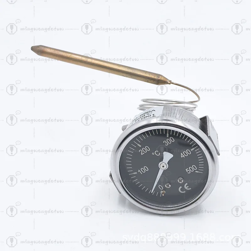 Black Dial Pizza Oven Capillary Thermometer, Kiln Thermometer 500°C, All Stainless Steel High Temperature Resistant