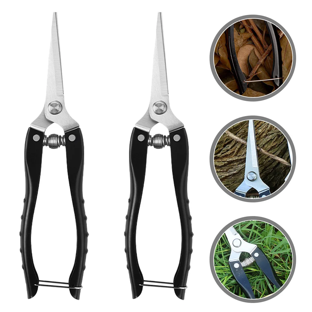 2pcs Pruning Shears Garden Tools Stainless Steel Heavy Duty Gardening Hand Tools For Branches Flowers Plant Trimmers Outdoor Use