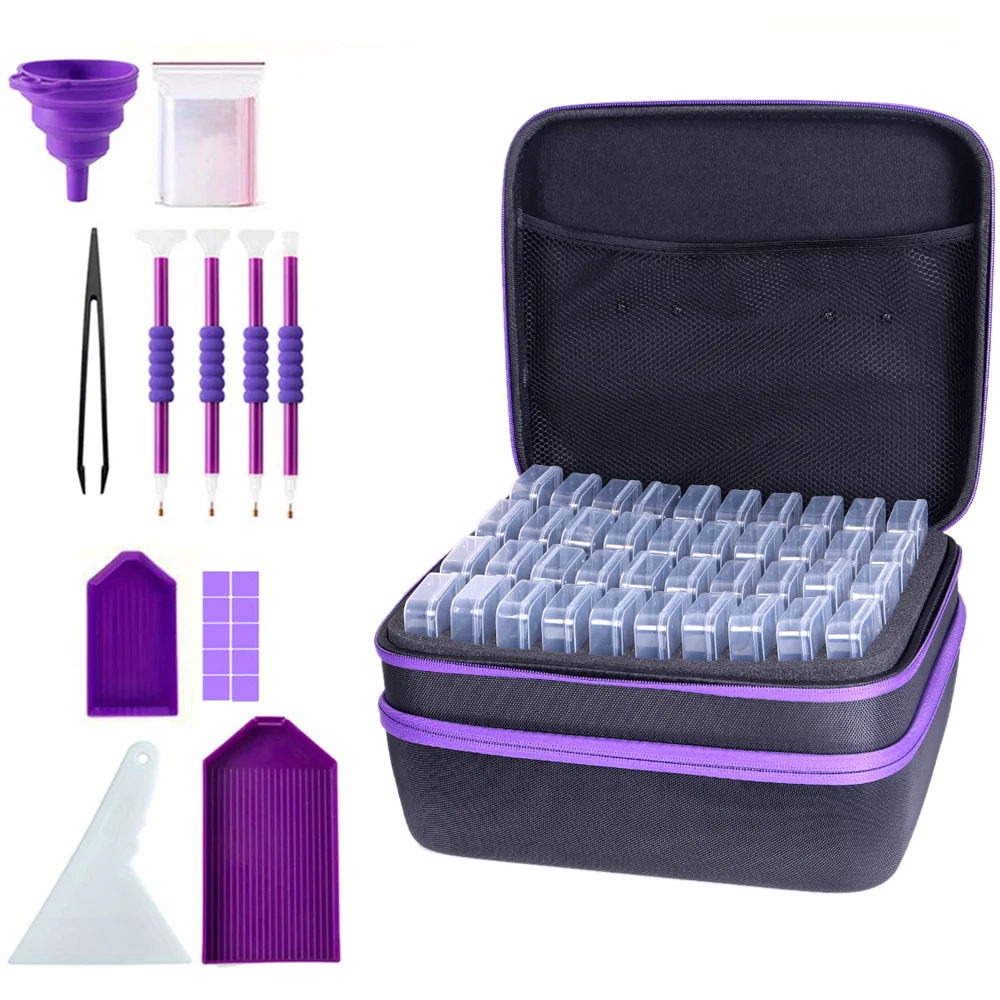 NEW 120 Bottles Diamond Painting Storage Container Case With Color Number Labels Stickers And Funnel Beads Storage Box Organizer