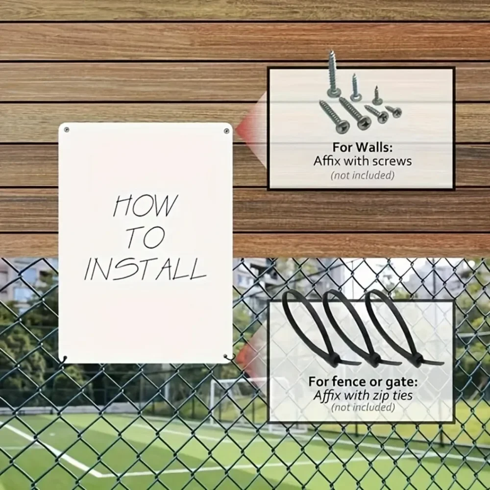 علامة معدنية تحذير من مخاطر الإشعاع العتيق - ديكور جدار حديد ريفي أصفر مع تصميم محكم أحمر وأسود للمنزل #5