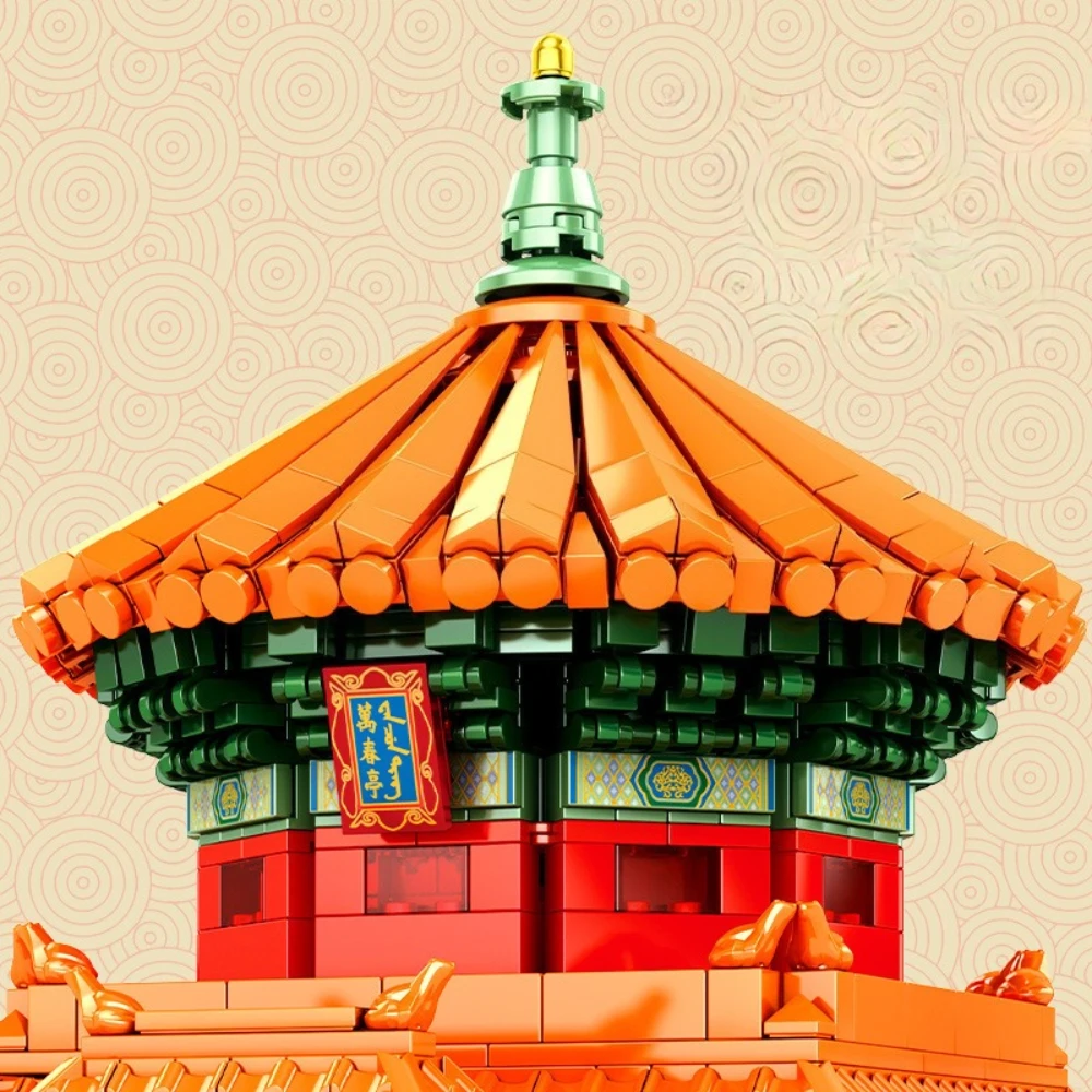 MOC Wanchun pabellón antiguo palaciego conjunto de bloques de construcción arquitectura templo Cultural iglesia juguetes niños vacaciones regalos de cumpleaños