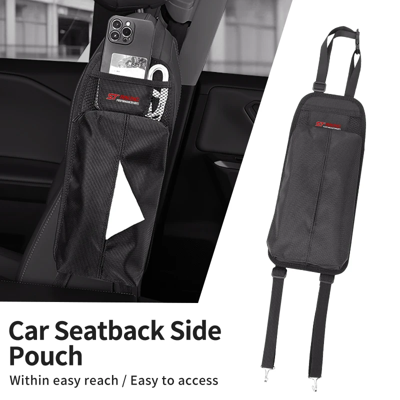 Oxford Cloth Car Seat-Side Tissue Pocket Interior Accessories For Ford Mustang Edge Mondeo ST Fusion Explorer Focus Fiesta