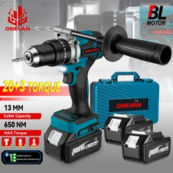 1500W Brushless สว่านกระแทกไฟฟ้า 20 + 3 แรงบิด 3In1 ไขควงไฟฟ้าค้อนเจาะเครื่องมือสําหรับ Makita 18V แบตเตอรี่