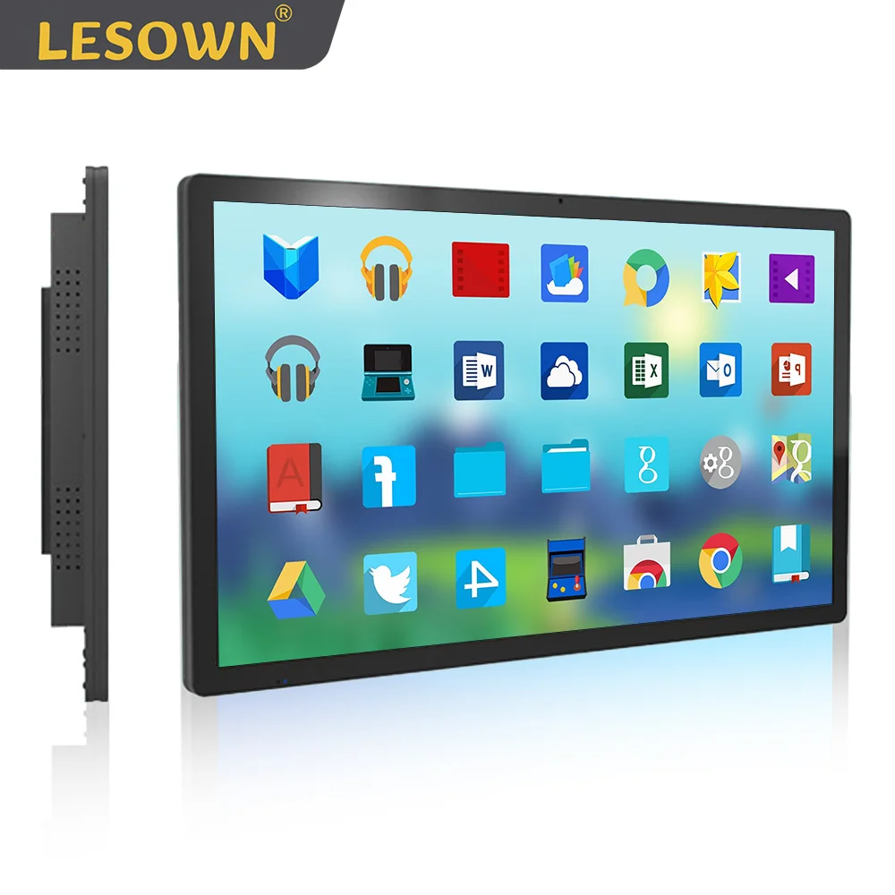 LESOWN USB Capacitive Touchscreen Display 27 inch LCD 1920x1080 Full HD Monitor with VGA HDMI Interface Speakers for Computer