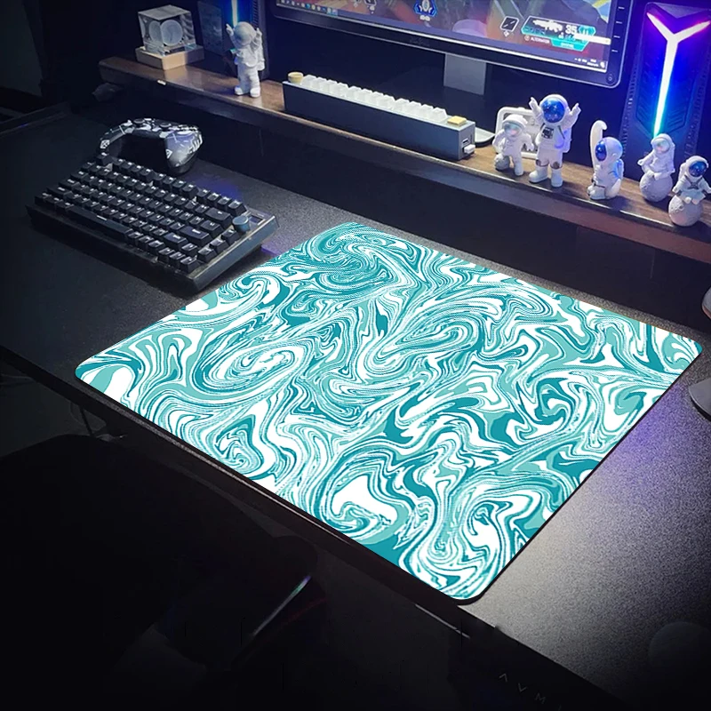 

Colorful Artistic Lines Mouse Pad Gaming Accessories Notebook Gamer Computer Mat Aesthetic Office Carpet Table Cushion Desk Rug