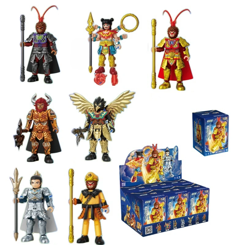 Black Myth Wukong Building Blocks Journey To The West Monkey King Yang Jian Nezha Toy Hero Movable Model Ornaments Gift