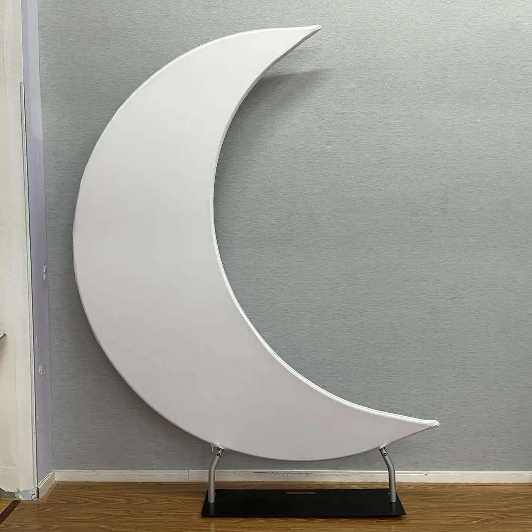 Moon Shape Backdrop Stand 6.5ft Portable Banner for Baby Shower Newborn Kids 1st Birthday Party Backdrop Frame