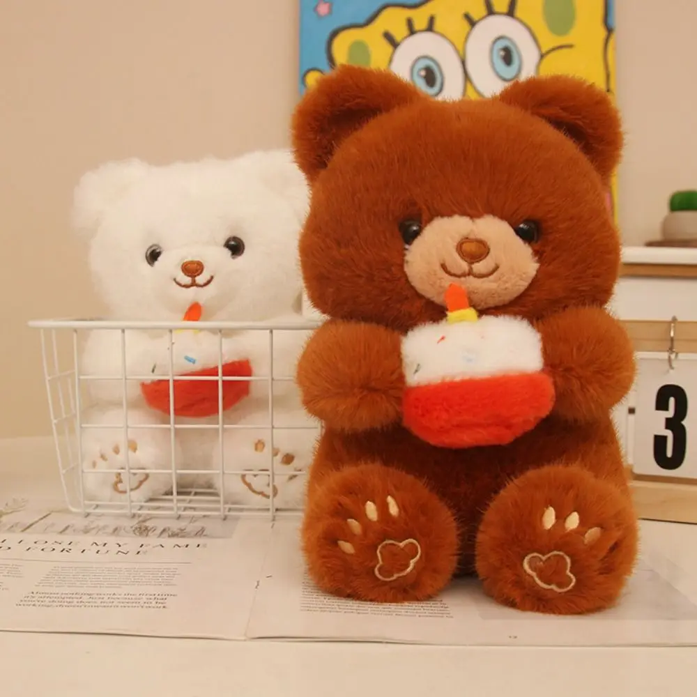 

Kid's Accompany Dolls Sitting Cake Bear Plush Toy Fluffy Collection Stuffed Bear Doll 23cm Cartoon Animal Plush Doll Boys Girls