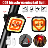 5W Smart Tail Light 9 Modes Bicycle Brake Warning Light 400mAh USB Rechargeable Ultra Bright Rear Light for Mtb Bike Seatpost