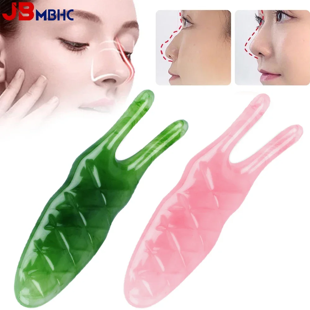 Nose Face Massager Gua Sha Facial Tool Facial Massage Nose Up Rounded Corners Narrow Nose Scraping Massage Scrapper Tighten Skin