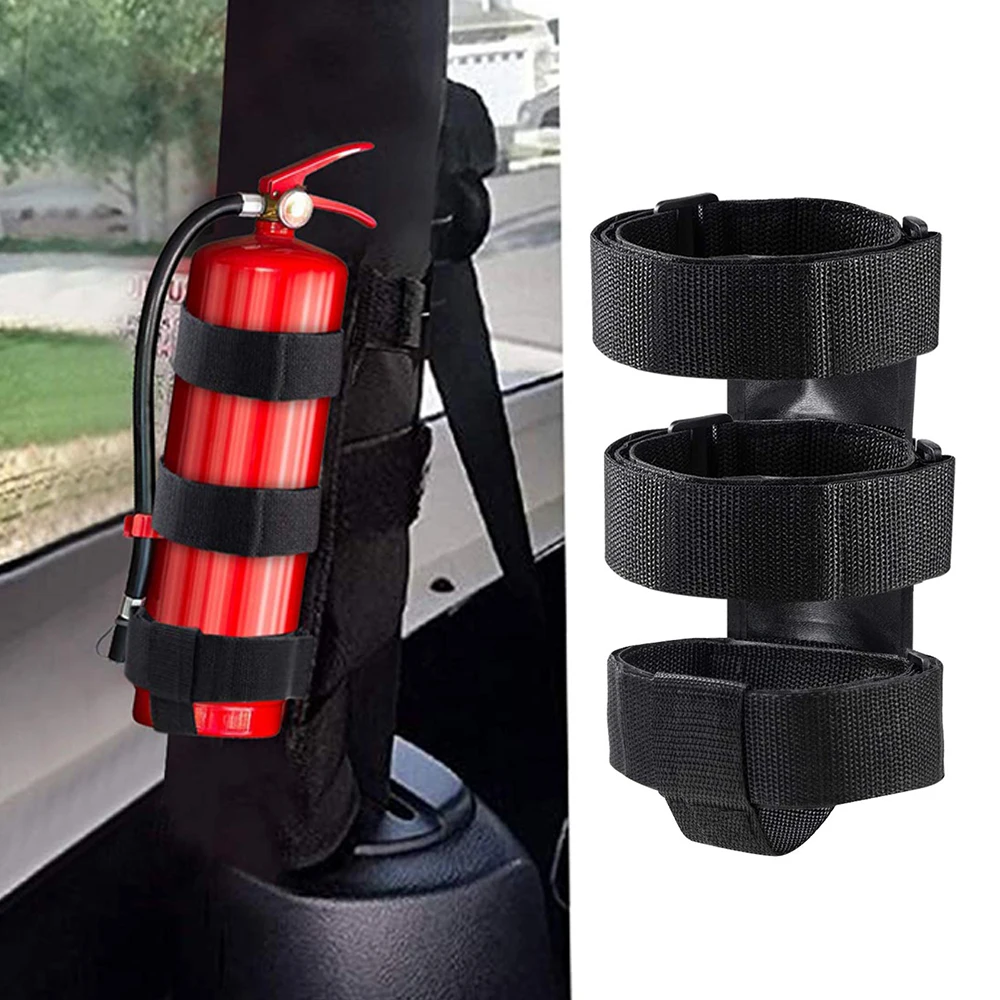 Adjustable Strap Fire Extinguisher Mount for Vehicle Car Boat UTV Fix No-Drill Roll Bar Mount Fits 3 lb Extinguishers
