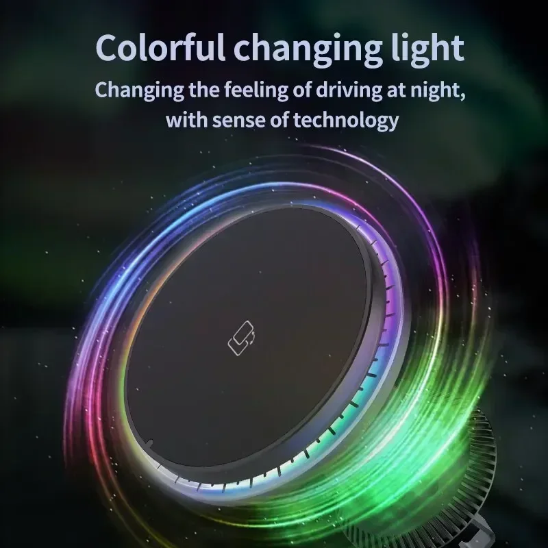 30W Magnetic Car Wireless Charger RGB For iPhone 12 13 14 15 Pro Max Macsafe Car Phone Holder Stand Mount Fast Charging Station - náhled 4