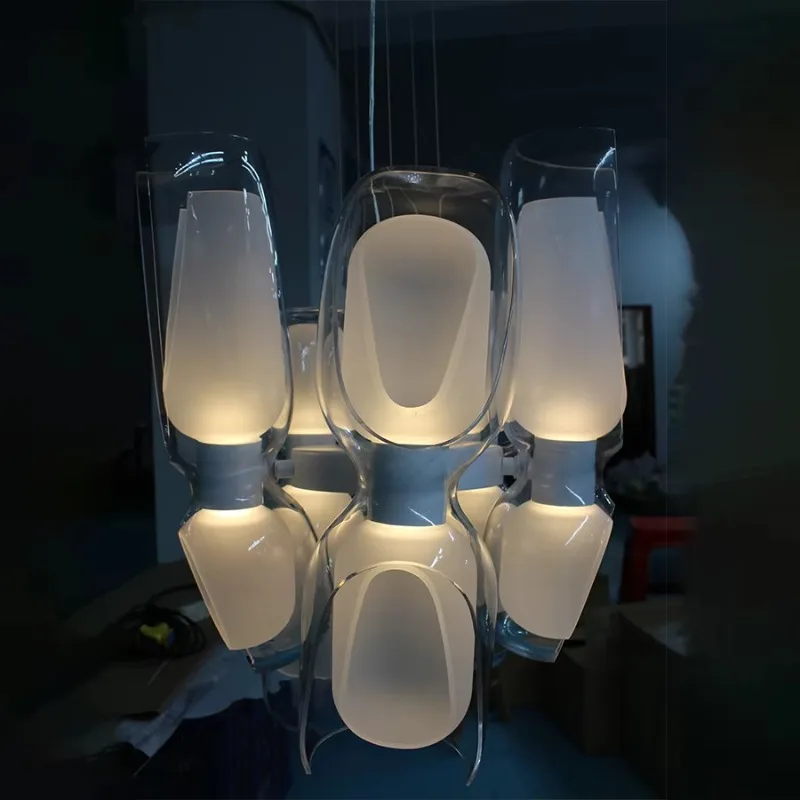 Simple Bar Living Room Chandelier Antique Brass Glass Light Emitting Diode Chandelier Living Room Modern Design Chandelier