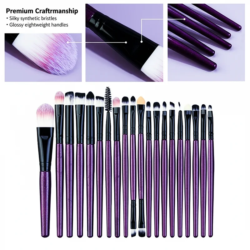 20 個のメイクブラシセットアイシャドウファンデーションコンシーラーブレンドブラッシュブラシソフトふわふわ歌舞伎クリスマスギフト女性美容ツール